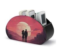 Porta telecomandi con immagini emozionali, porta telecomandi TV in pelle PU impermeabile, organizer da scrivania, scatola porta telecomandi con 5 scomparti per telecomandi TV/controller multimediali/f