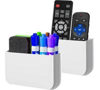 Porta telecomandi da parete multifunzione, magnetico, confezione da 2 pezzi, supporto da parete per TV, portapenne magnetico per frigorifero, organizer per lavagna bianca, accessori per armadietti