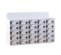 Porta telefono in acrilico da parete con chiave bloccabile, ideale per aule, uffici, fabbriche, grandi dimensioni 64,3 x 18,5 x 54,7 cm, colore: bianco