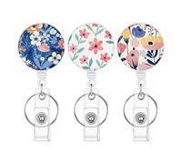 Porta tessere,3 clip retrattili resistenti - Prolunga per portachiavi - Per donne, ragazzi, ragazze, giovani, adolescenti, figli, figlie, famiglia, insegnanti, viaggi, scuola, interni ed esterni.