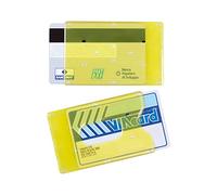 Porta tessere in plastica rigida per carte di credito tessera magnetica bancomat patente carta identità green pass 2 PEZZI (Giallo)