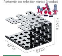 Porta timbri Quadrotto 8.8x8.8xh5.5 cm in acciaio inox lucido inox lucido