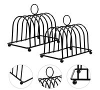 Porta toast da 2 pezzi: porta pane multifunzionale in metallo per il piano di