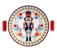 Porta torta Natalizio schiaccianoci in cristallo acrilico 40,5cm