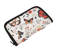 Porta tovaglioli da auto carino da appendere con cinghie regolabili e cerniera Dispenser automatico di fazzoletti riutilizzabile per auto farfalla beige