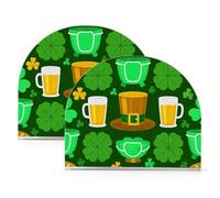 Porta tovaglioli in acrilico acrilico verde a forma di trifoglio della birra del fumetto di San Patrizio per la fattoria Cocktail freestanding portatovaglioli per la decorazione della casa di carta