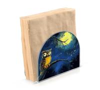 Porta tovaglioli in acrilico con gufo seduto sul ramo per feste, matrimoni, eventi, autoportanti per tovaglioli di stoffa, decorazioni per la casa per feste, matrimoni, eventi