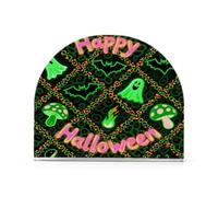 Porta tovaglioli in acrilico con stampa leopardata verde Halloween zucca fantasma bagno per esterni, sala da pranzo portatovaglioli autoportanti per panno decorazione domestica per bagno, ristorante