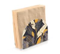 Porta tovaglioli in acrilico grigio giallo grigio foglia di banana per esterni, sala da pranzo asciugamano autoportante e portatovaglioli decorazione per la casa per esterni, sala da pranzo