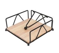 Porta tovaglioli in ferro battuto - Porta tovaglioli di carta in metallo e legno quadrato in acciaio al carbonio for ristoranti Portatovaglioli(Svart)