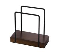 Porta tovaglioli in legno di acacia e ferro - Portarotolo da tavolo for carta igienica con base antiscivolo - Porta carta igienica impermeabile Portatovaglioli