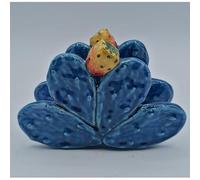 Porta tovaglioli Pale di ficodindia in Ceramica siciliana - Disponibile verderame o Blu Cobalto - Blu Cobalto