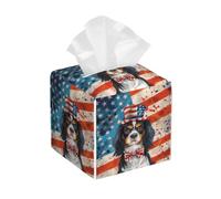 Porta tovaglioli quadrato in pelle, con motivo Cavalier King Charles Spaniel - Distributore di fazzoletti decorativo per bagno, camera da letto, interni auto e ufficio