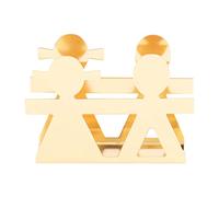 Porta tovagliolo in metallo multifunzione Hoseonfn, per organizzatore di desktop, arte di ferro per motivi umanoidi, portabanca (D'oro)