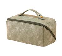 Porta trucchi Borsa for il trucco Borsa da viaggio portatile in pelle PU Borsa for cosmetici Articoli da toeletta Organizzatore Scatola portatile for riporre le donne Grande capacità(Color:Green)