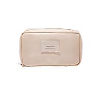 Porta trucchi Borsa for il trucco Borsa da viaggio portatile in pelle PU Borsa for cosmetici Articoli da toeletta Organizzatore Scatola portatile for riporre le donne Grande capacità(Color:Apricot col