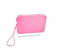 Porta Trucchi Da Viaggio Small Square Silicone Cosmetic Storage Bag Large Capacity Travel Makeup Brush Holder Portable Waterproof Organizer(Rose Red)