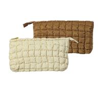 Porta Trucchi Donna - Set 2 Pochette Trucco - Portatrucchi da Viaggio Trapuntato