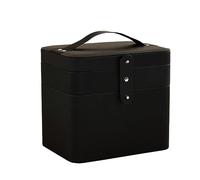 Porta Trucchi Organizer Borsa cosmetica portatile multifunzionale di grande capacità for l'organizzatore trucco in pelle PU moda femminile Vanity(B)