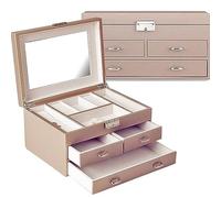 Porta Trucchi Organizer Portagioie portatile multifunzionale da donna creativo cosmetico Borsa cosmetica Vanity(A)