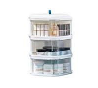 Porta Trucchi Organizer Scatola da stoccaggio a multistrato desktop Boxe di trasparente con coperchio adatto for la conservazione dei prodotti for cura della pelle Vanity(L)