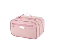 Porta Trucchi Pochette Trucchi Borsa for cosmetici da viaggio Borsa portatile con ampia apertura for gli oggetti essenziali da viaggio delle donne Trousse Trucchi Donna(Pink)