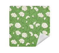 Porta trucco Panno Protettivo Toiletry Organizer Viaggio Wrap 13.8 X 13.8 Wrapper per Organizzazione, Garofano Pizzo Verde Erba, 17.7x17.7in