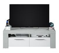 Porta TV a 2 ante AMBIT - stile moderno - grigio e bianco - L 120 cm