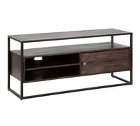 Porta Tv Burn 120x40x55 cm in Legno di Acacia e in Ferro Marrone