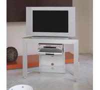 Porta TV Delta 100 in alluminio anodizzato Plasma lunghezza 100xprof al centro 38 cm da 26 a 32 pollici in vetro acidato