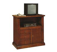 Porta tv in legno noce arte povera 3 cassetti 1 anta 88x40xh.80 cm