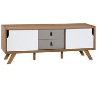 Porta TV laminato in color legno chiaro/bianco Acton