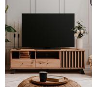 Porta TV Medan56A 2 cassetti e anta con vani a giorno rovere antracite