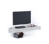 Porta Tv sospeso Evolution 120x40, Grigio Cemento con Caricatore Wireless