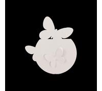 Porta Umidificatore Farfalle in metallo, colore Bianco Neve bianco neve