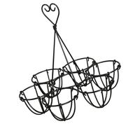 Porta Uova Creativo a Sei Fori in Ferro, Nero, 1 Pezzo | Design a Borsa, Esposizione Decorativa, per Uova di Gallina e Uova Pasquali, da Tavolo Cucina