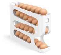 Porta Uova Da Frigo, Portauova Plastica Con Rotolamento Automatico per Frigorifero, Bancone, Cucina - Contenitore Uova per Salvaspazio, 1 Pezzo per 28 Uova di Medie Dimensioni