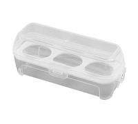 Porta uova, Organizzatore for uova da cucina portatile e resistente in plastica trasparente con coperchio, griglia 3/4/8(3 Cells)
