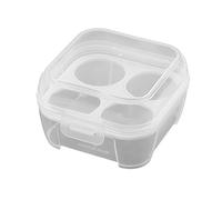 Porta uova, Organizzatore for uova da cucina portatile e resistente in plastica trasparente con coperchio, griglia 3/4/8(4 Cells)