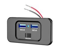 Porta USB da 12 V, presa USB per camper | supporto da parete per porte camper nero 72 W | Sostituzione adattatore per presa e adattatore per caricabatteria da auto per autobus camper