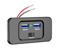 Porta USB da 12 V, presa USB RV, 72 W, porte USB, montaggio a parete, 2 QC3.0, caricatore per telefono con cerniera, adattatore per presa USB, ricambio per bus, marine, moto, auto, bus
