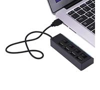 Porta USB multipla per computer portatile, 4 porte USB 2.0, adattatore Expander con indicatore individuale e splitter USB multiporta ad alta velocità per PC portatile Qiongni