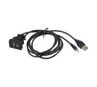 Porta USB per cruscotto auto, con cavo di prolunga AUX da 3 5 mm, per veicoli da 12 V con ABS e installazione