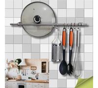 PORTA UTENSILI DA CUCINA CON GANCI, BARRA PORTAUTENSILI IN ACCIAIO INOX