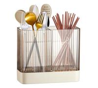 Porta utensili da cucina - Contenitore per utensili da cucina | Grande design diviso per accessori da sala da pranzo e da cucina, fori integrati, fornito con supporto adesivo per il montaggio