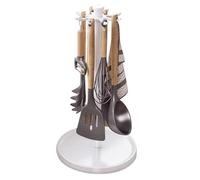 Porta utensili da cucina girevole - con 8 ganci e organizzatore di cucchiai, supporto per utensili da cucina a rotazione a 360 gradi per contatore, per cucchiaio da miscelazione, casa, ristorante