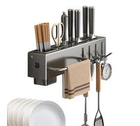 Porta utensili - Portaposate | Benda di bilancio per montaggio a parete | Organizzatore di stoccaggio con ganci, Appendini senza perforazione | Accessori da cucina per asciugamani, spatola utensili