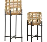 PORTA VASI RATTAN COPPIA