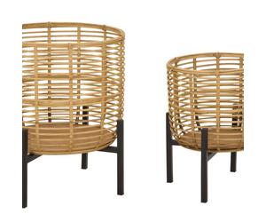 PORTA VASI RATTAN COPPIA 41 e 33 cm