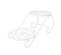 Porta Vasi Scaffale Multi-livello in Ferro Battuto Bianco per Piante | Design Artigianale Creativo, per Stanza e Balcone, Struttura Salvaspazio per Piccoli Oggetti